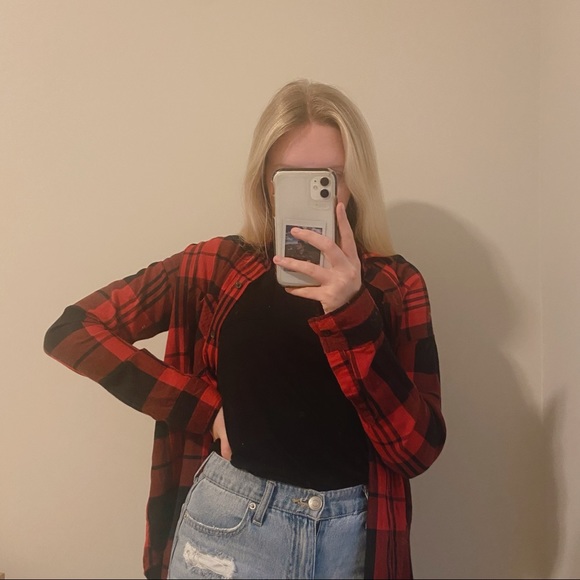 Old Navy Red and Black Flannel - Picture 1 of 5